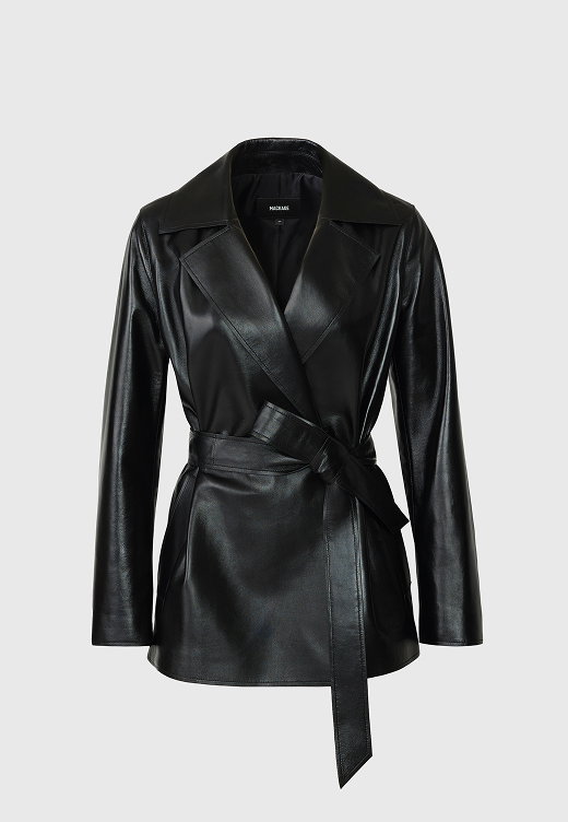 VADA-PO Leather wrap coat