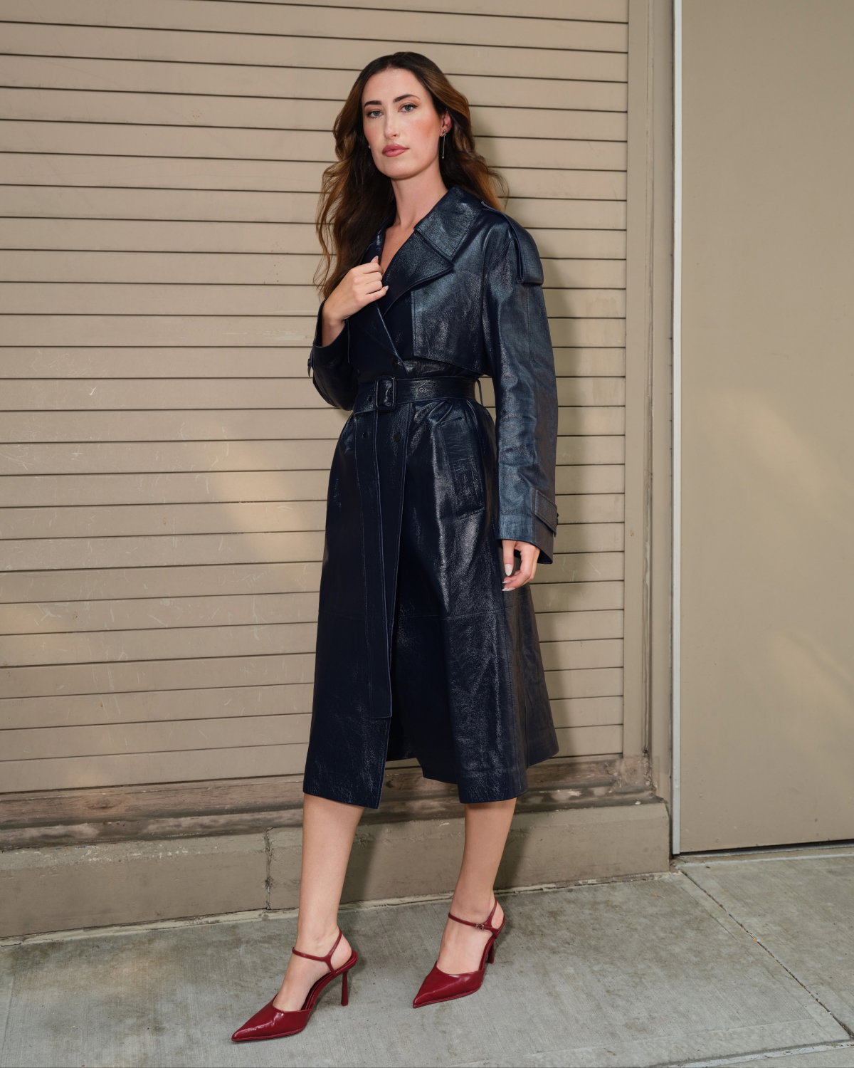 CARMELA Leather Trench with Belt