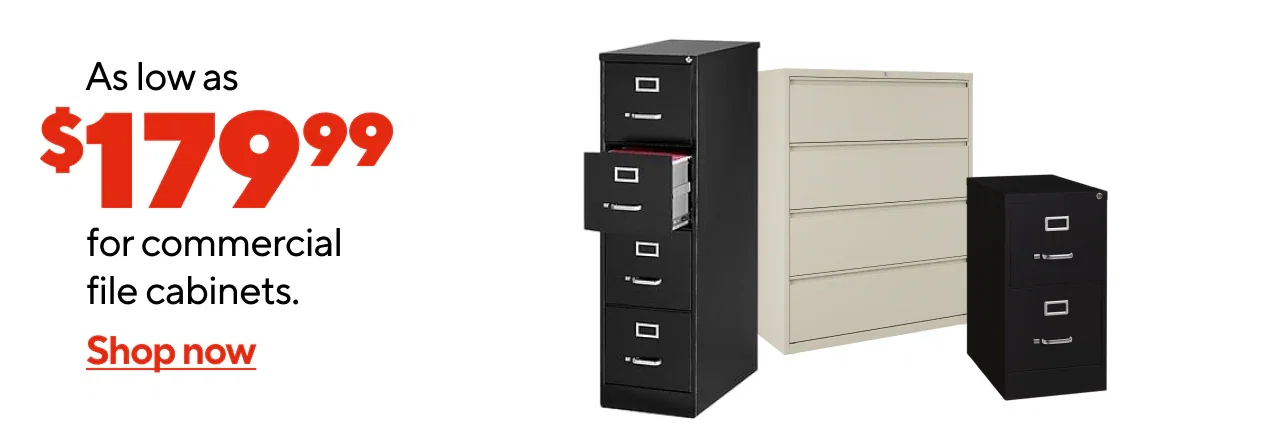 Commercial Grade File Cabinets starting at $179.99