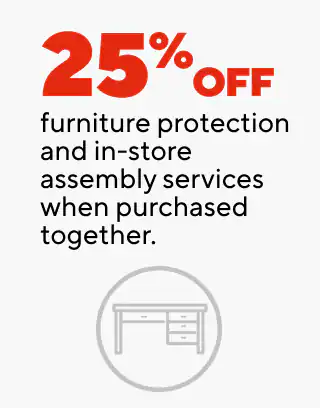 Extra 20% off select chairs when you buy 5 or more
$249.99 Staples Randolph big & tall chair
25% off furniture protection and in-store assembly services when purchased together
$259.99 La-Z Boy Aberdeen chair
$99.99 Staples Traymore chair