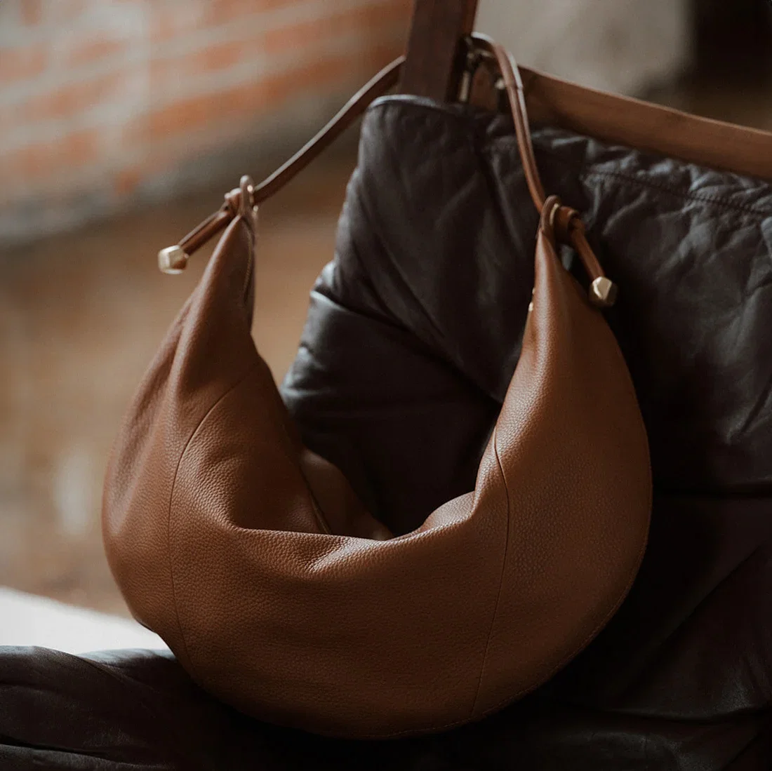 CITRINE Phoenix Crescent Oversized Slouchy Shoulder Bag, $369