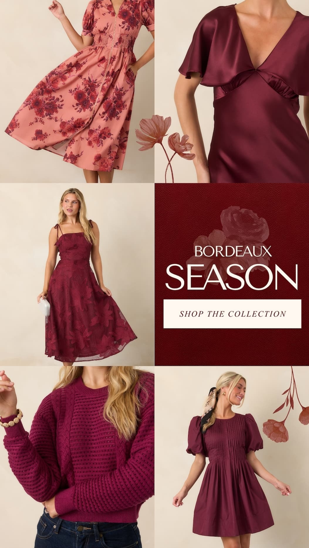 "Bordeaux Season. Shop the Collection."
