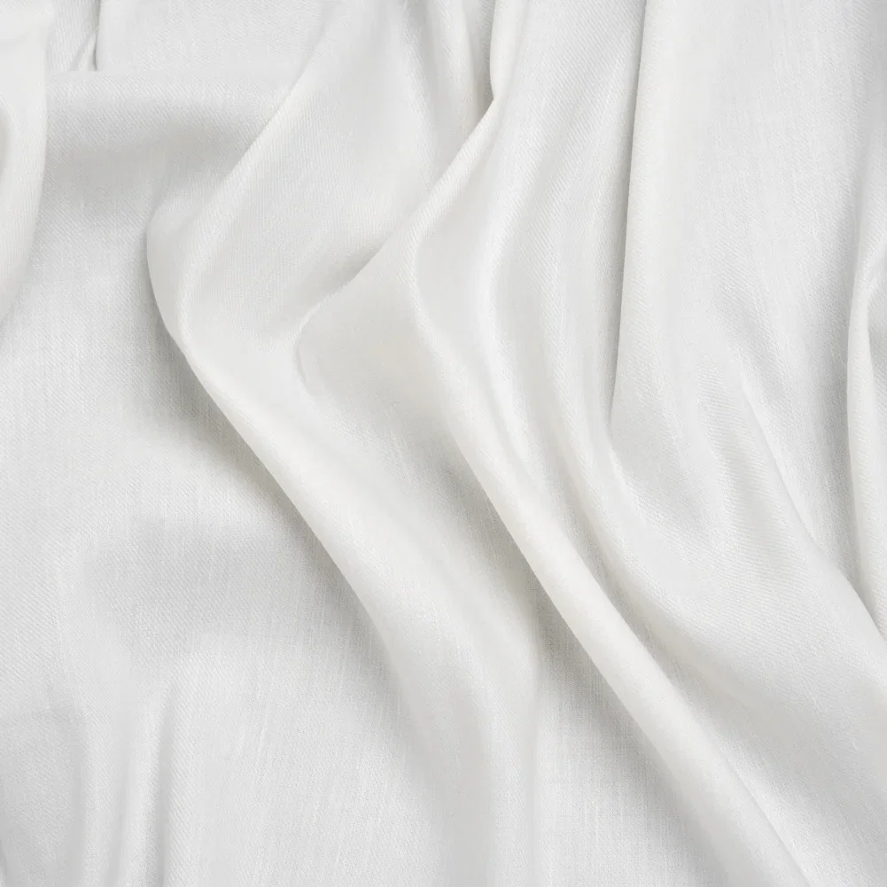 Image of Stretch Linen Blend Twill by Veronica Beard - White - Designer Deadstock