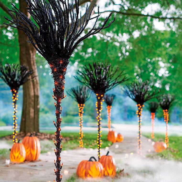 Pre-Lit Broomstick Pathway Markers, Set of Three