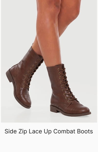Shop Side Zip Lace Up Combat Boots