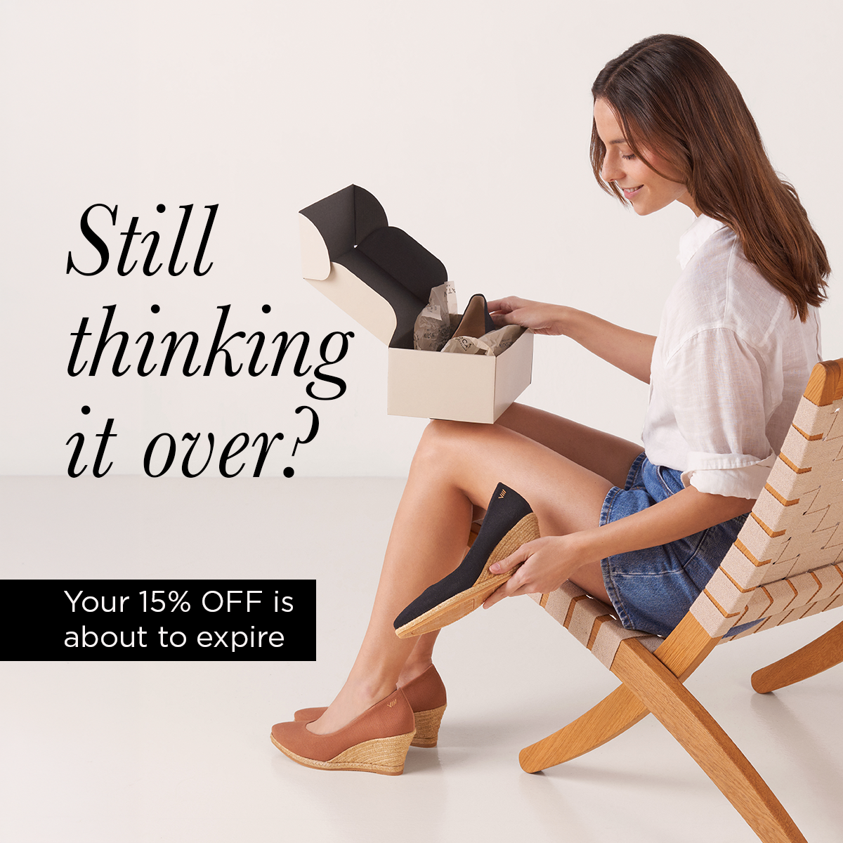 VISCATA Black espadrille wedges — handcrafted in Spain, a timeless style worth saying yes to. Your 15% off is about to expire