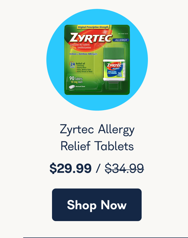 Zyrtec Allergy Relief Tablets. - Shop Now