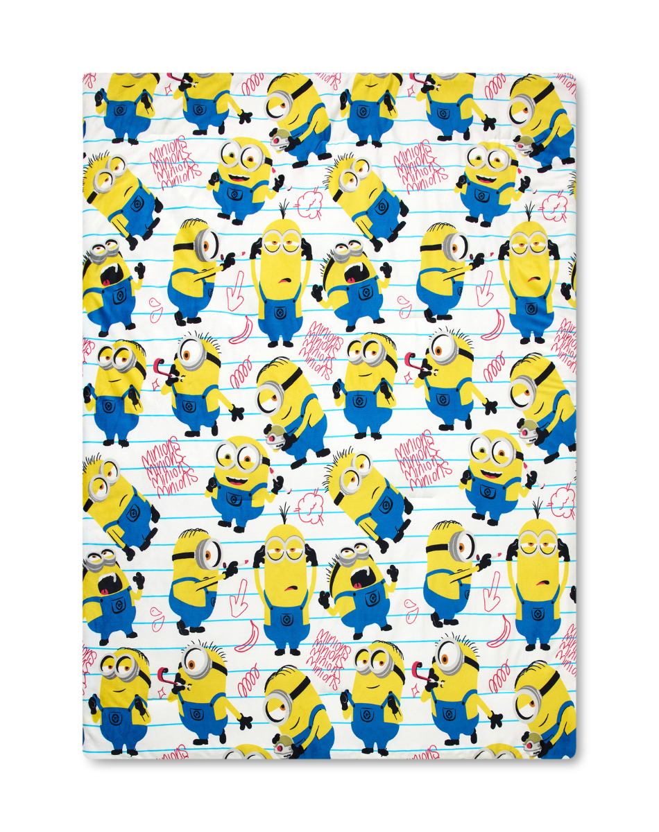 Minions Marker Doodle Reversible Fleece Blanket