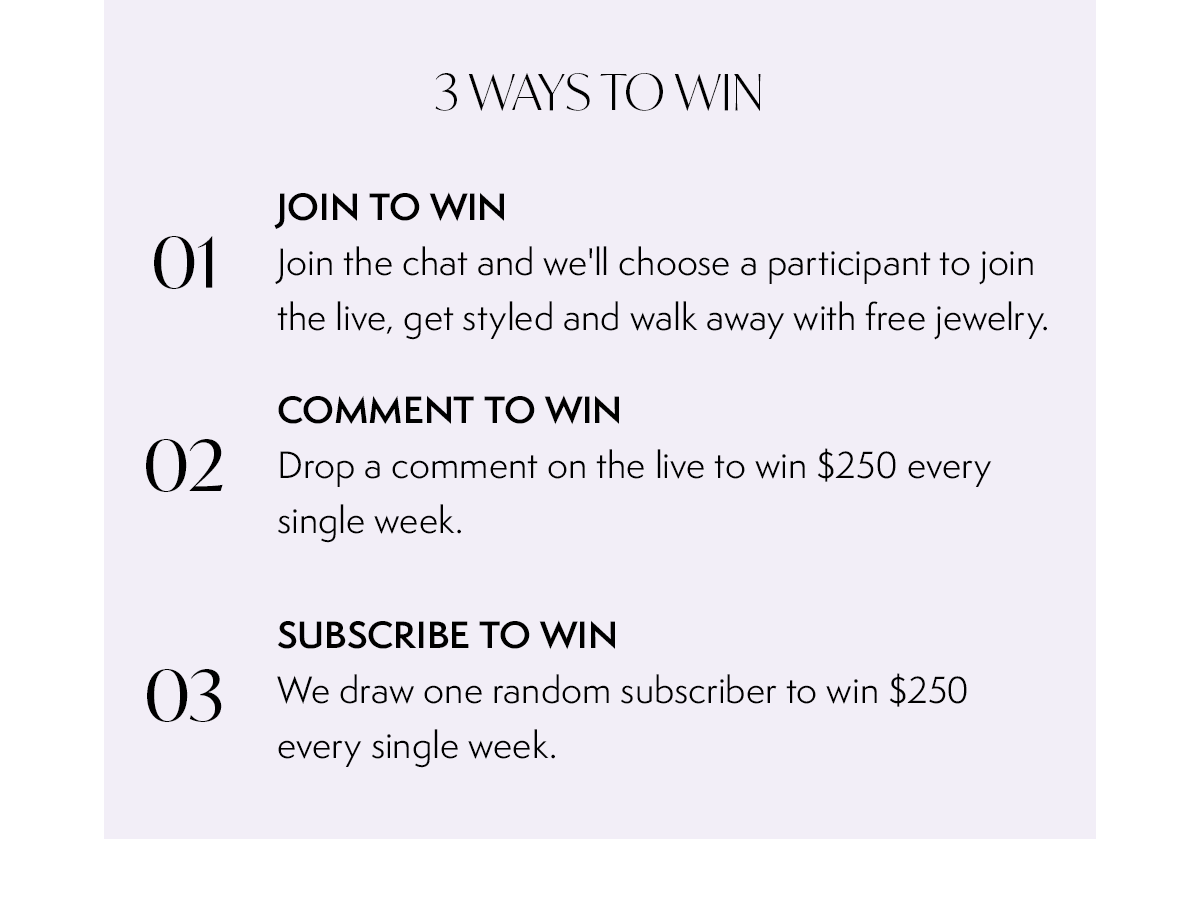 3 WAYS TO WINS