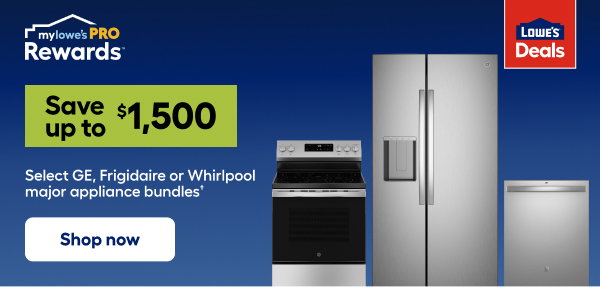 Save up to $1,500 Select GE, Frigidaire or Whirlpool major appliance bundles