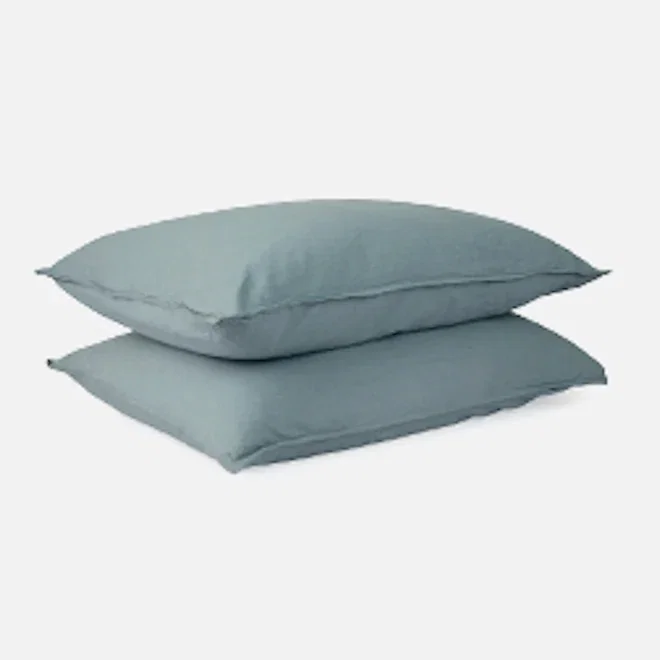 Thread Office Smoke Blue Washed Cotton Pillowcases, Set of 2