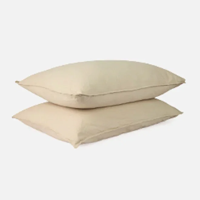 Thread Office Sand Beige Washed Cotton Pillowcases, Set of 2