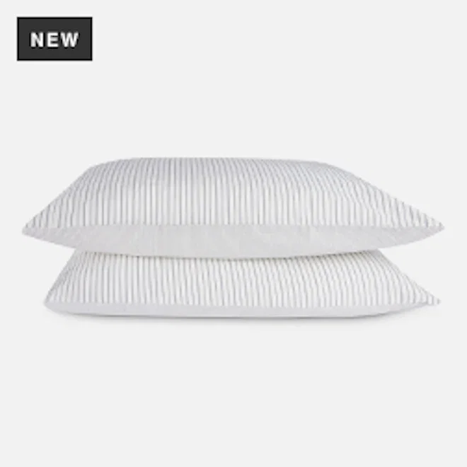Thread Office Grey Yarn Dye Reversible Stripe Pillowcase