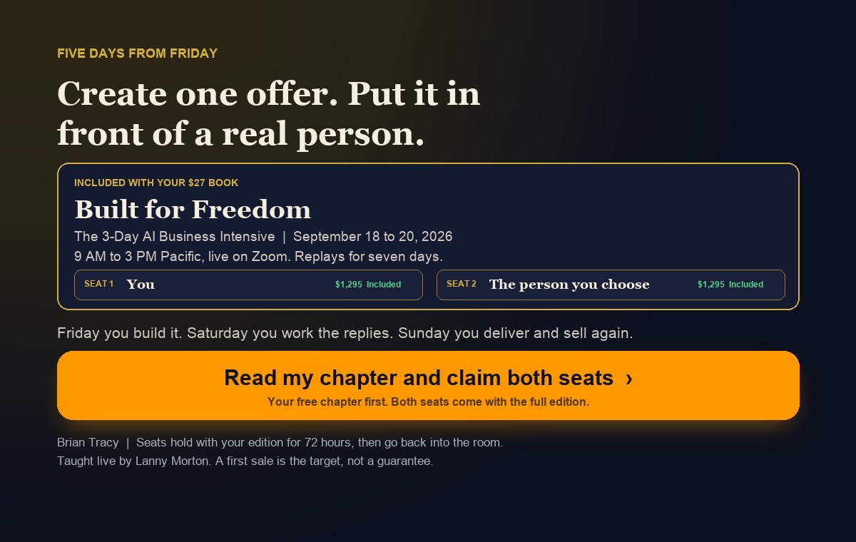 Read my chapter and claim both seats