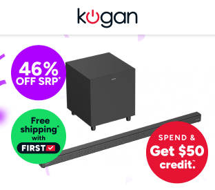 Kogan 2.1 Channel Dolby Atmos Ultra-Slim Soundbar with Wireless Subwoofer Product Image
