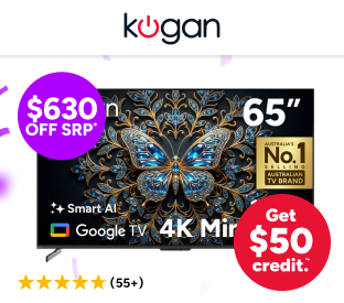 Kogan 65" Mini-LED QLED 4K 144Hz Smart AI Google TVProduct Image