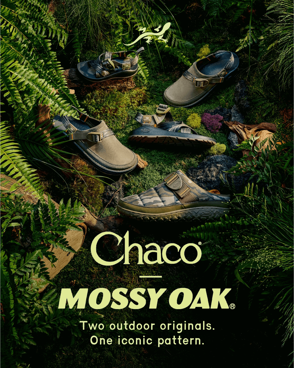 Chaco - Mossy Oak. Two outdoor originals. One iconic pattern.