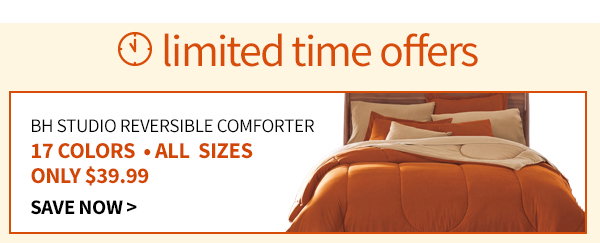 BH STUDIO REVERSIBLE COMFORTER DEAL
