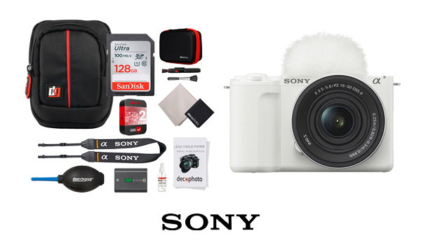 ZV-E10 II Mirrorless Camera White + 16-50mm Lens Kit + Extended Warranty Bundle