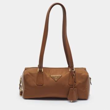 Brown Re-Nylon and Leather Bau
