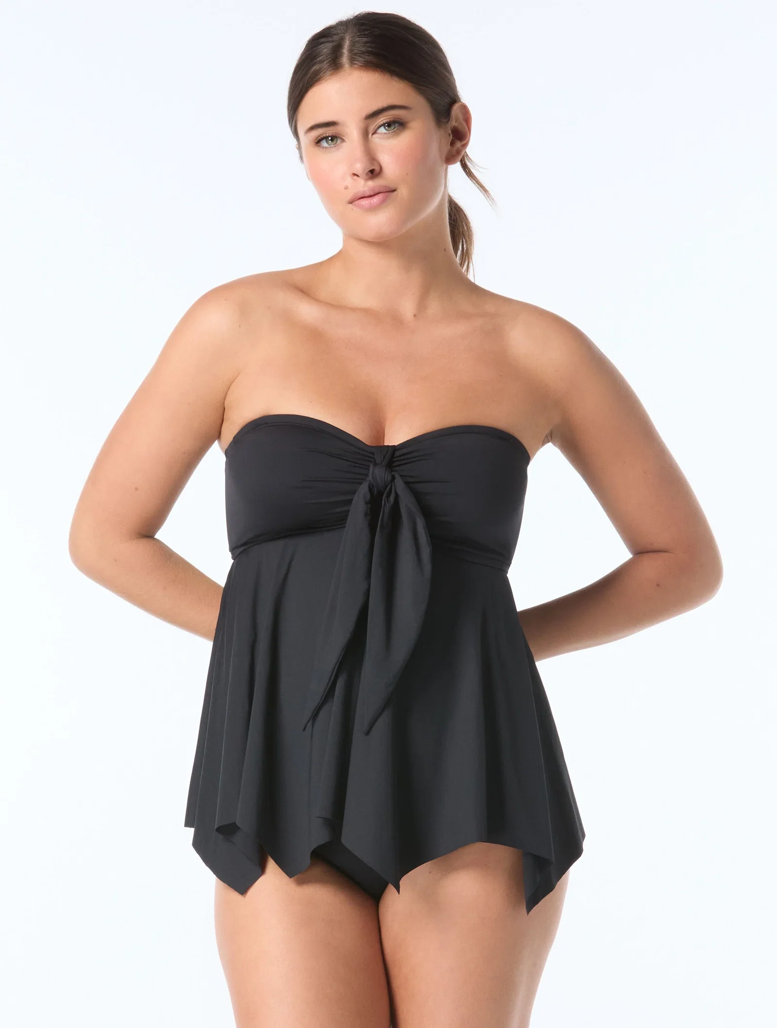 Image of Coco Reef Goddess Bra Sized Underwire Bandeau Tankini Top - Classic Solids