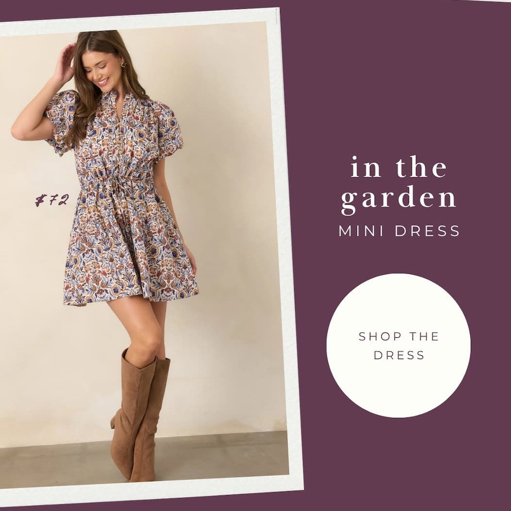 "In the garden mini dress. Shop the dress."