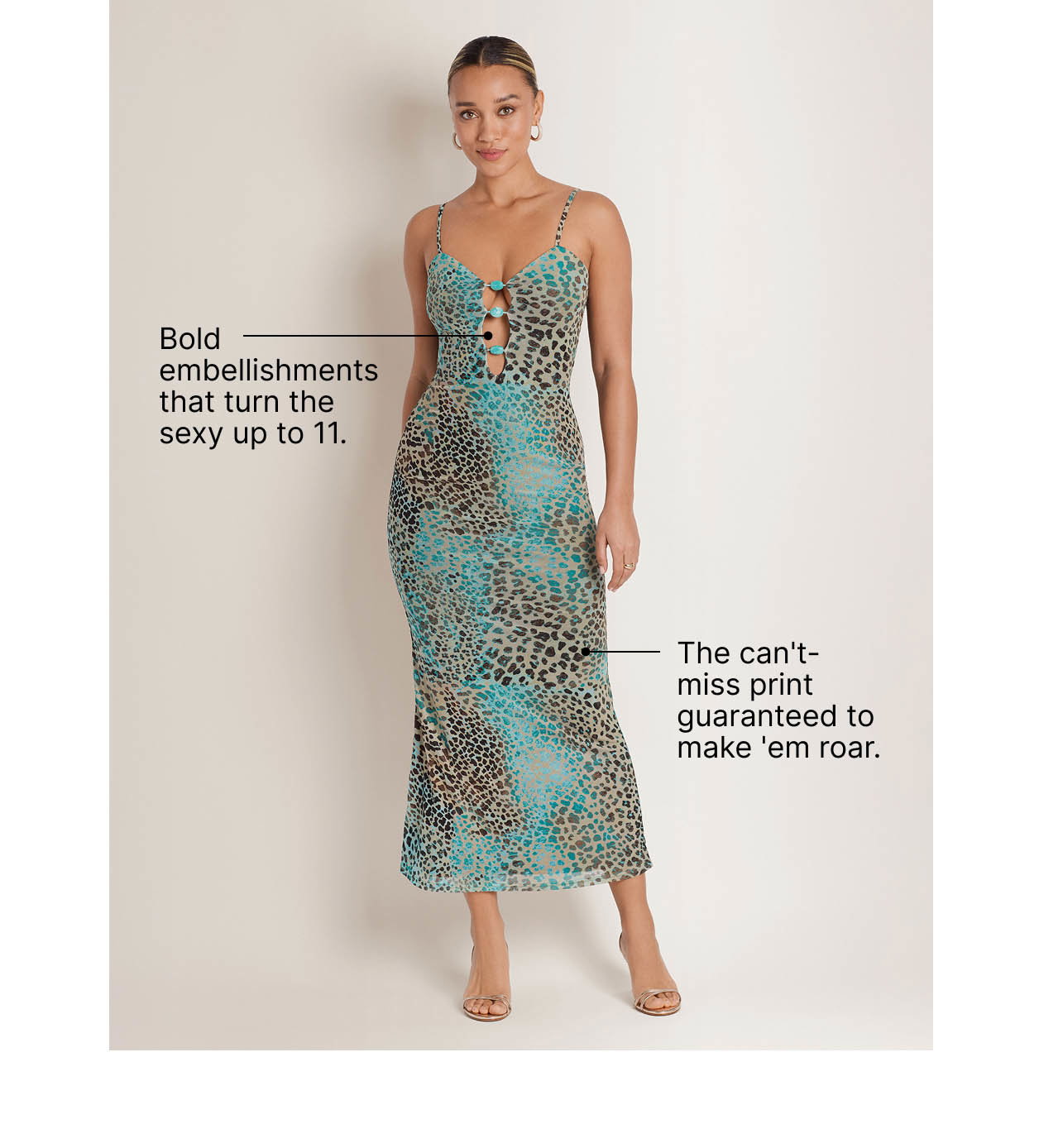 Abstract Leopard Maxi Dress - Brown Sage Animal