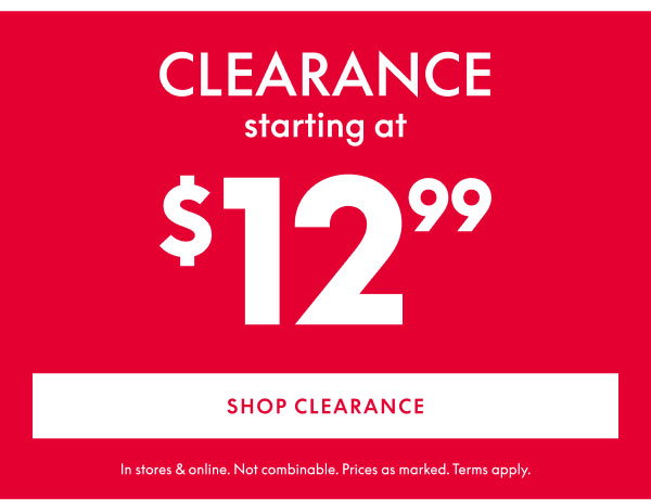 Clearance from $12.99