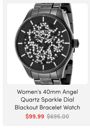 INV-50596 | Invicta Women's 40mm Angel Quartz Sparkle Dial Blackout Bracelet Watch - $99.99