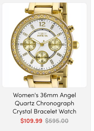 INV-21387 Invicta Women's 36mm Angel Quartz Chronograph Crystal Bezel Bracelet Watch - $109.99