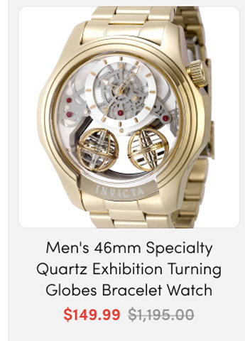 INV-48900 | Invicta Men's 46mm Specialty Quartz Exhibition Dial Turning Globes Bracelet Watch – $149.99