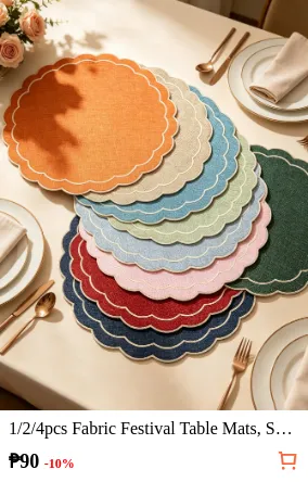 1/2/4pcs Fabric Festival Table...