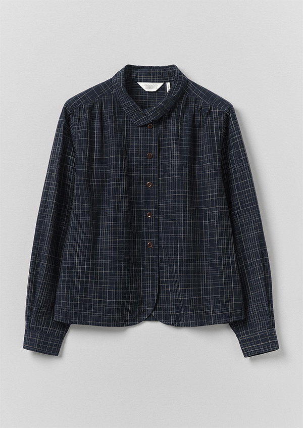 Space Dyed Indigo Check Shirt