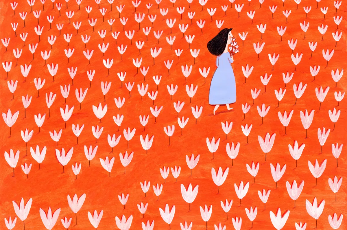 An abstract illustration of a person wandering through a field | Getty Images