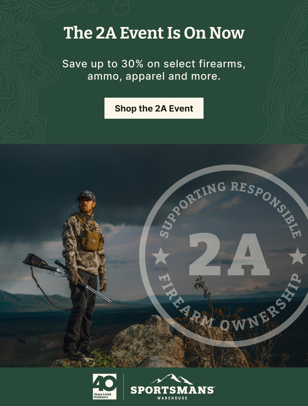 Freedom, Fully Equipped | Save up to 30% on select firearms, ammo, apparel and more during the 2A Event.