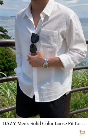 DAZY Men s Solid Color Loose Fit...