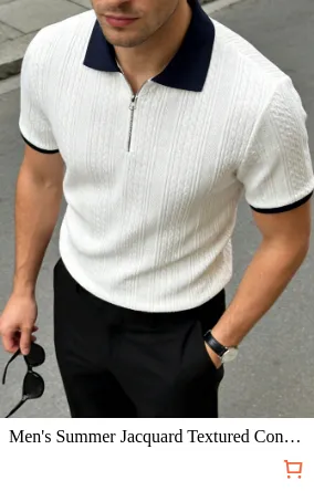 Men s Summer Jacquard Textured...