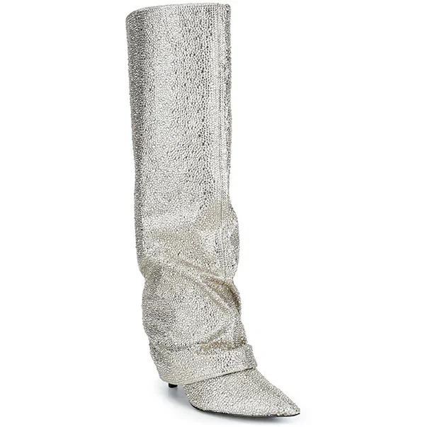 Gianni Bini® Tassos Rhinestone Embellished Slouch Tall Stiletto Boots, $249.99.    SHOP NOW