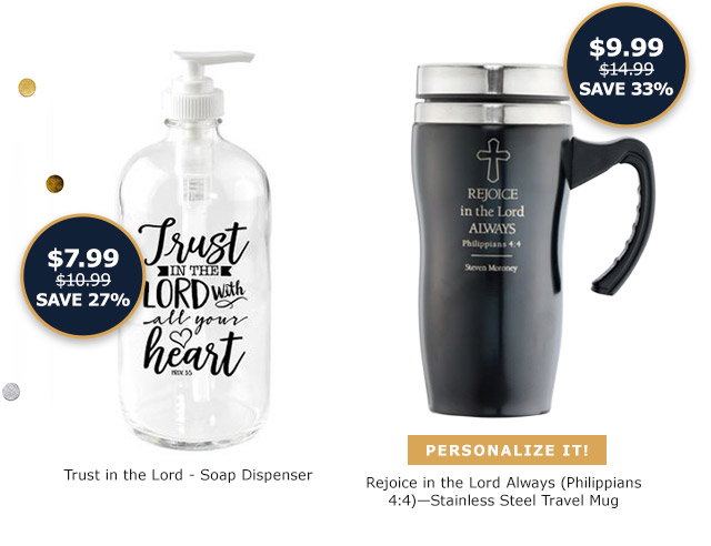 Trust in the Lord Soap Dispenser | Rejoice in the Lord Always Stainless Steel Travel Mug
