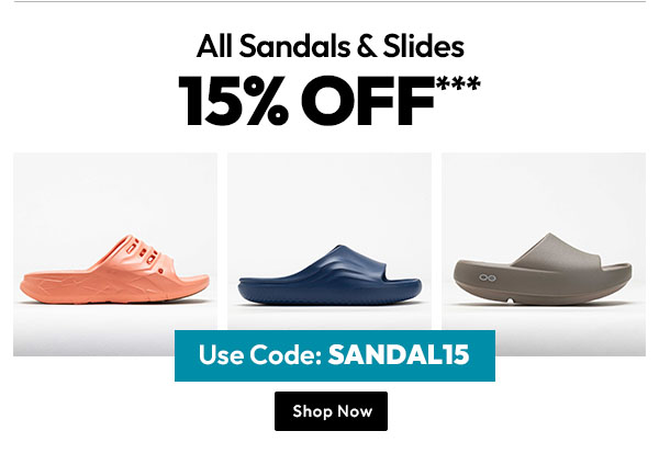 All Sandals & Slides | 15% Off*** | Use Code: SANDAL15 | Shop Now