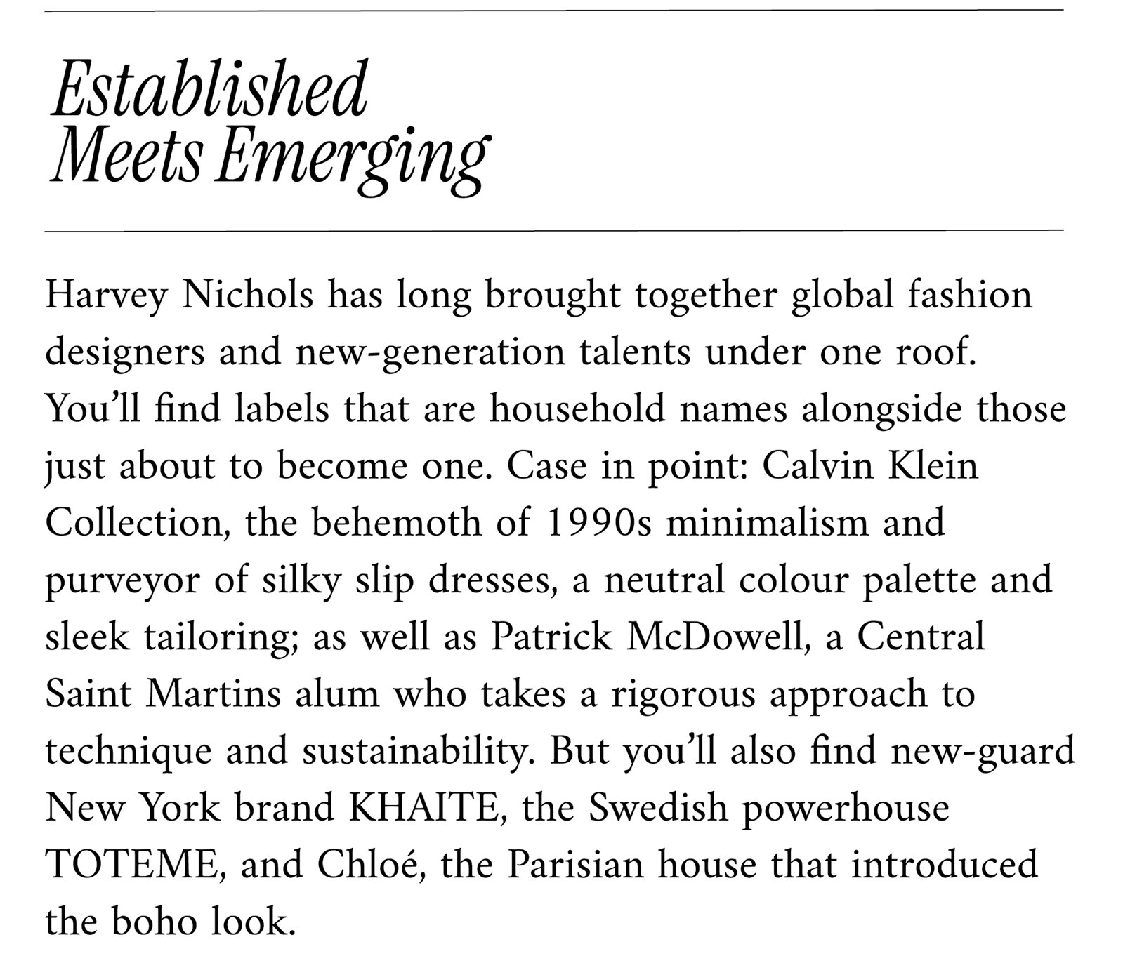Established meets emerging text