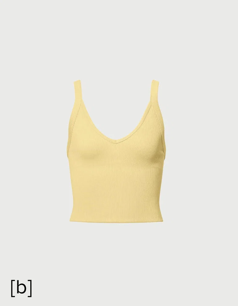Seamless Ribbed V-Neck Favorite Bra Tank