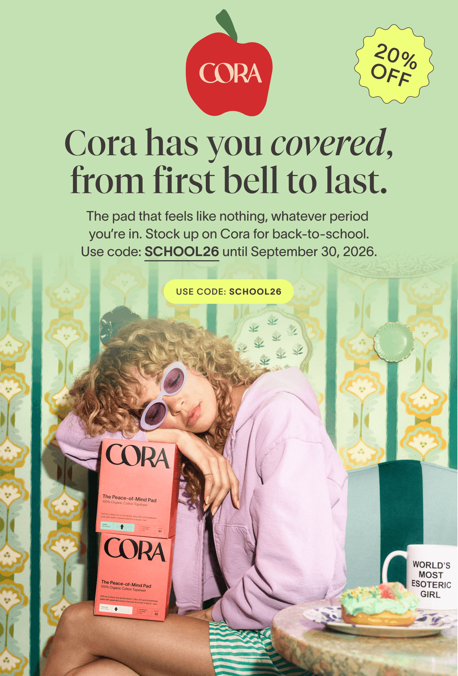 Cora has you covered from first bell to last