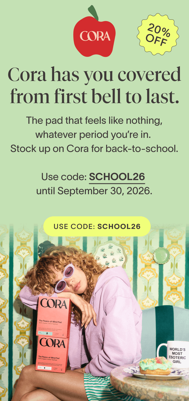 Cora has you covered from first bell to last