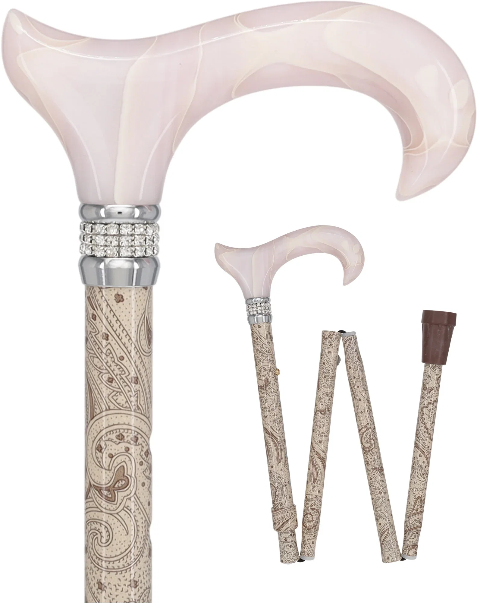 Image of Crème Pearlz Designer Adjustable Orthopedic Folding Cane