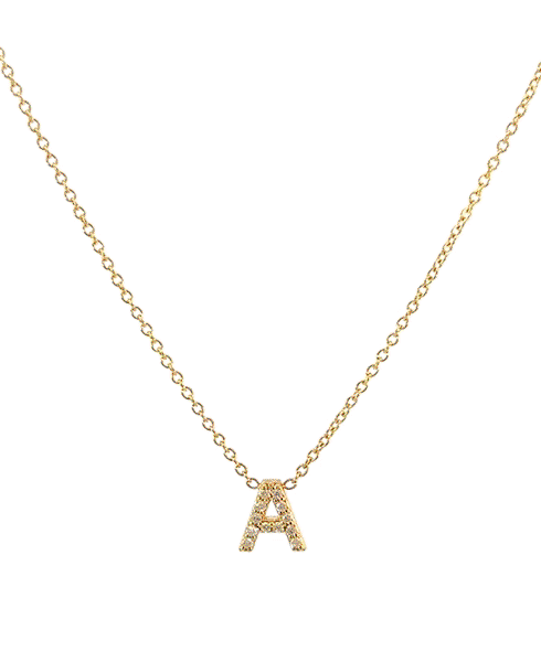 Diamond Pave Letter Necklace
