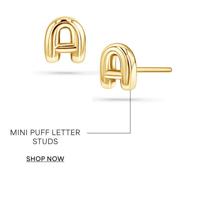Mini Puff Letter Studs
