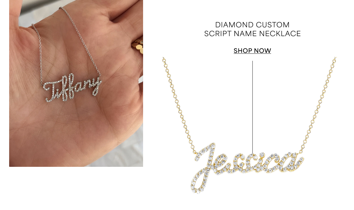 Diamond Custom Script Name Necklace