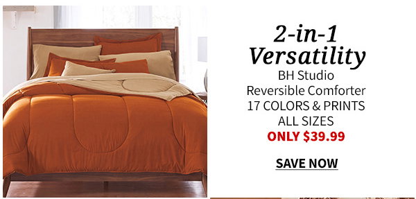BH STUDIO REVERSIBLE COMFORTER DEAL