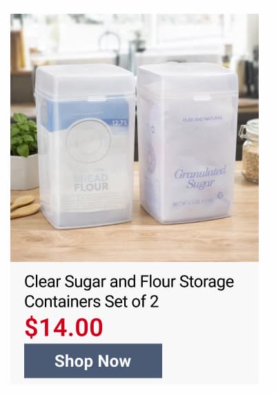 Clear Sugar and Flour Storage Containers Set of 2